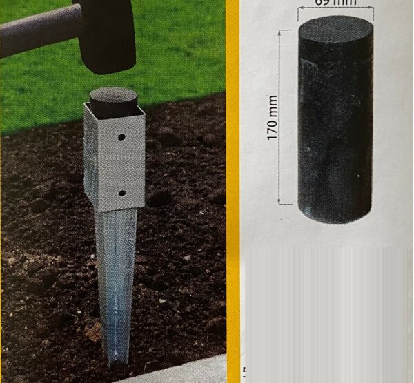 Einschlagwerkzeug Einschlaghilfe f&uuml;r Einschlagbodenh&uuml;lse 71x71 mm